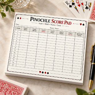Pinochle Scoreblad Notitieblok