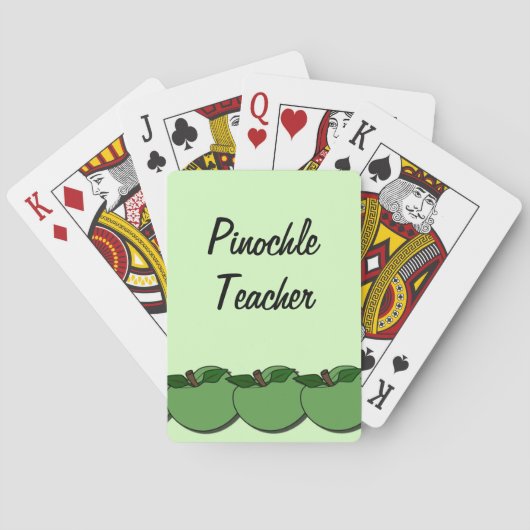 Pinochle Teacher Green Apples fiets Card Decline Speelkaarten (Achterkant)