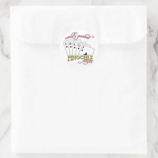 Pinochlespeler Ronde Sticker (Tas)