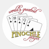 Pinochlespeler Ronde Sticker (Voorkant)