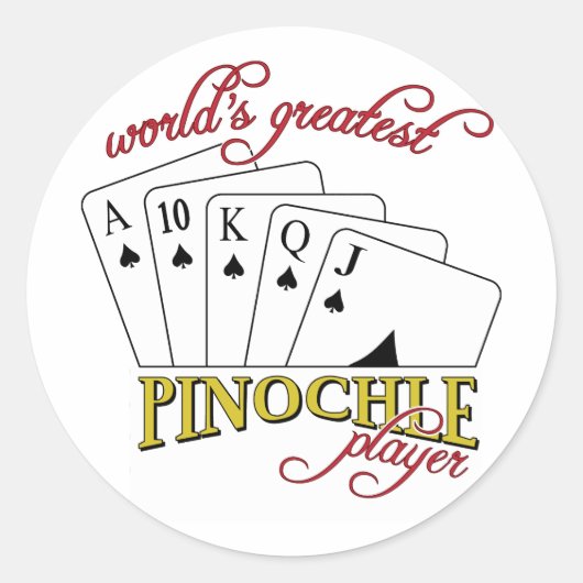 Pinochlespeler Ronde Sticker (Voorkant)