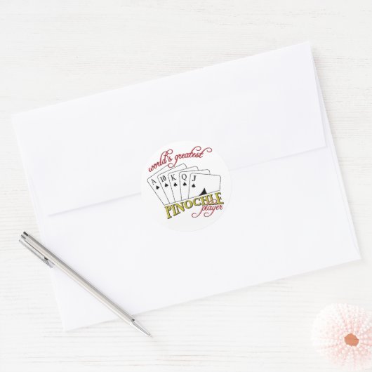 Pinochlespeler Ronde Sticker (Envelop)