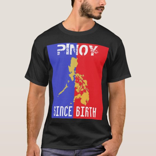 Pinoie sinds geboorte, basis donkerdonker T-shirt (Voorkant)