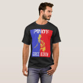Pinoie sinds geboorte, basis donkerdonker T-shirt (Voorkant volledig)