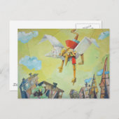 Pinokkio op duif. briefkaart (Voorkant / Achterkant)