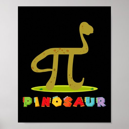Pinosaur Grappige Pi-dag Dinosaur Math Liefhebber Poster (Voorkant)