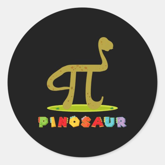 Pinosaur Grappige Pi Dag Dinosaur Math Liefhebber Ronde Sticker (Voorkant)