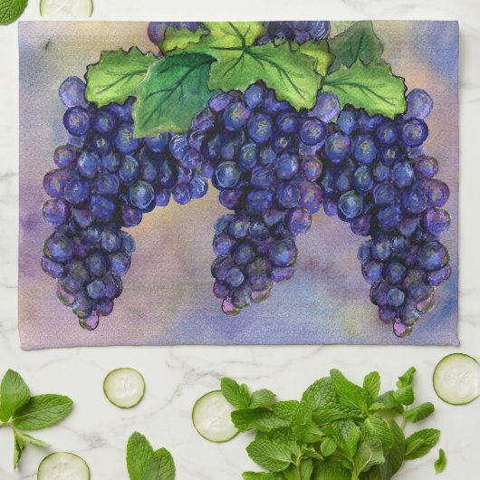 Pinot Grapes Kitchen Towels Red Wine Art Decor Theedoek (Gevouwen)