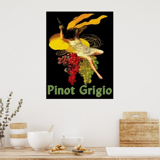Pinot Grigio Wine Maid Poster (Keuken)