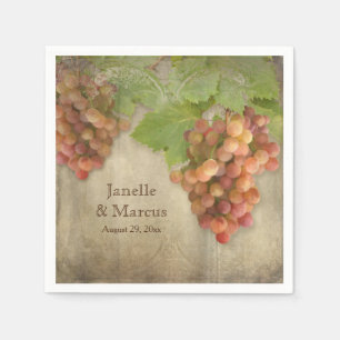 Pinot Grigio  Winery Weathered Wood Wedding Servet