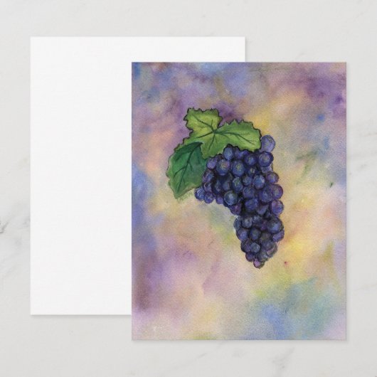 Pinot Noir Red Wine Grapes Invites of Invites Kaart (Voorkant / Achterkant)