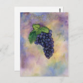 Pinot Noir Wine Grapes Art Briefkaart (Voorkant / Achterkant)