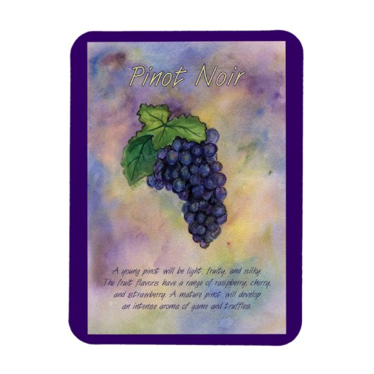 Pinot Noir Wine Grapes Painting Art Magnet Magneet (Verticaal)