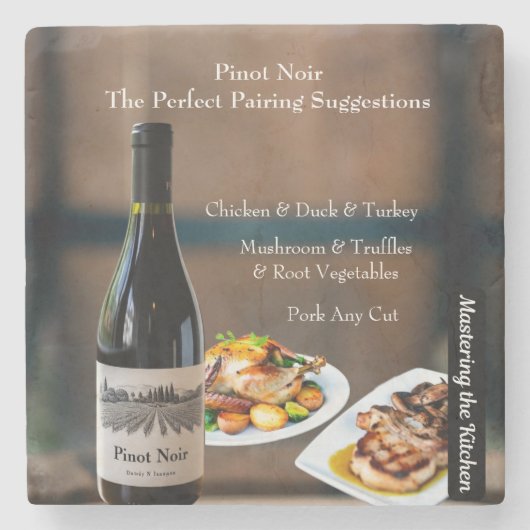 Pinot Noir Wine Pairing/Mastering the Kitchen Stenen Onderzetter (Voorkant)