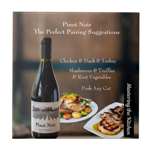 Pinot Noir Wine Pairing/Mastering the Kitchen Tegeltje (Voorkant)