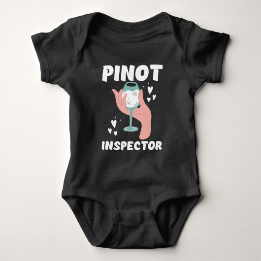 Pinot Wine Inspector Funny Alcohol Drink Romper (Voorkant)