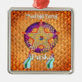 Pinoy Kerstparol Banig Lantern Metalen Ornament (Voorkant)