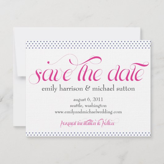Pinpoint Polka Dots Save the Date (Voorkant)