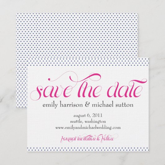 Pinpoint Polka Dots Save the Date (Voorkant / Achterkant)