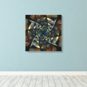 Pinrad Abstract kunst Quad Canvas afdrukken (Insitu (Houten vloer))