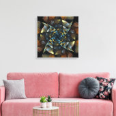 Pinrad Abstract kunst Quad Canvas afdrukken (Insitu (Woonkamer))