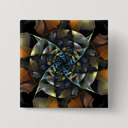 Pinrad Abstracte Art Button (vierkant) (Voorkant)