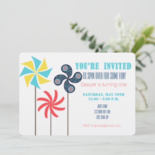 Pinrad Birthday Invitation {Carnaval} Kaart (Staand voorkant)