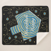Pinrad Dreidel Sherpa Hanukkah Blanket/Medium Deken (Voorkant (horizontaal))