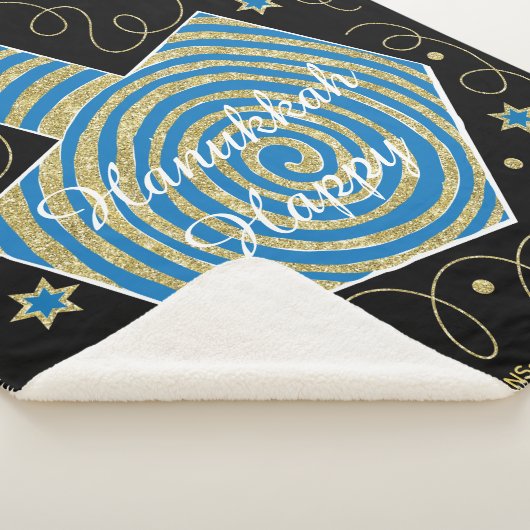 Pinrad Dreidel Sherpa Hanukkah Blanket/Medium Sherpa Deken (3/4)