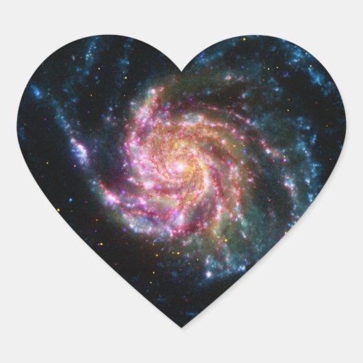 Pinrad Galaxy Spiral Space Hart Sticker (Voorkant)
