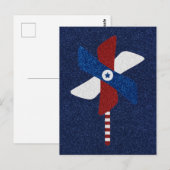 Pinrad Juli 4e Bord van Glitter Paper Briefkaart (Voorkant / Achterkant)