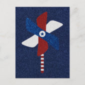 Pinrad Juli 4e Bord van Glitter Paper Briefkaart (Voorkant)