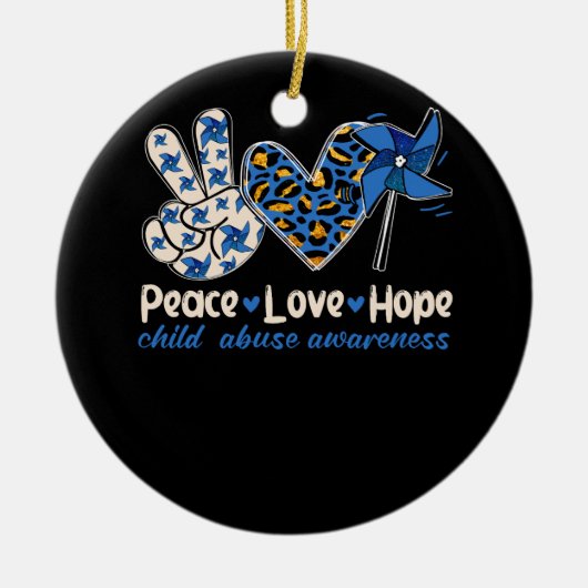 Pinrad Peace Love Hope Child Abuse Prevention Aw Keramisch Ornament (Voorkant)