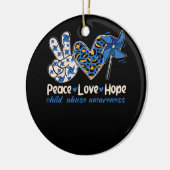 Pinrad Peace Love Hope Child Abuse Prevention Aw Keramisch Ornament (Links)