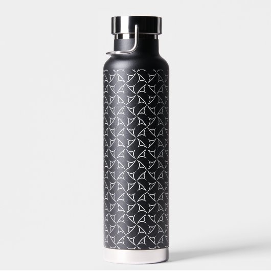 Pinrad Spiral White Abstract Line Pattern Waterfles (Rechts)