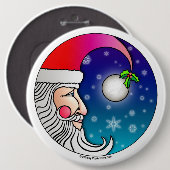 Pins, Buttonnen - Santa Moon Ronde Button 6,0 Cm (Voorkant /achterkant)
