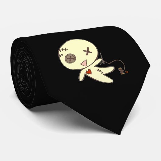 Pins coole zwarte stropdas (Opgerold)