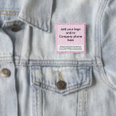 Pins Labels Pins voor roze Diamonds Event Business Vierkante Button 5,1 Cm (In situ)