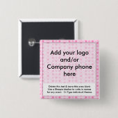 Pins Labels Pins voor roze Diamonds Event Business Vierkante Button 5,1 Cm (Voorkant /achterkant)