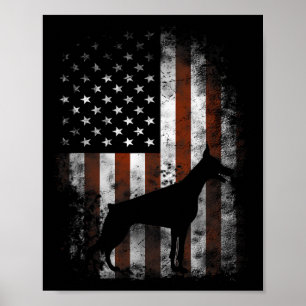 Pinscher Amerikaanse Vlag Patriottische Cadeaus Poster