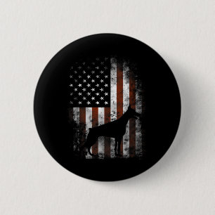 Pinscher Amerikaanse Vlag Patriottische Cadeaus Ronde Button 5,7 Cm