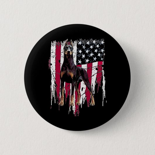 Pinscher Amerikaanse Vlag USA Geweldige Ronde Button 5,7 Cm (Voorkant)