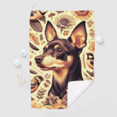 Pinscher Illustratie Golfhanddoek (Insitu)