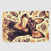 Pinscher Illustratie Golfhanddoek (Horizontaal)