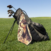 Pinscher Illustratie Golfhanddoek (Groen)