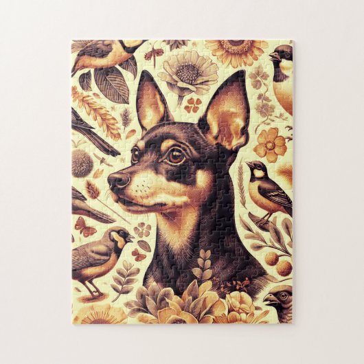  Pinscher Illustratie Legpuzzel (Verticaal)