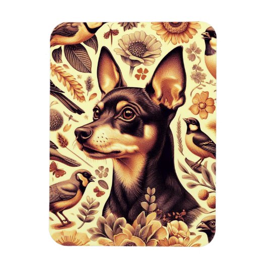  Pinscher Illustratie Magneet (Verticaal)
