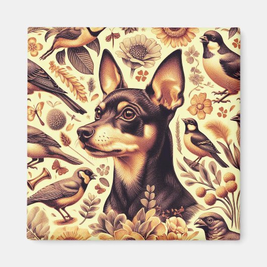  Pinscher Illustratie Magneet (Voorkant)