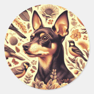 Pinscher Illustratie Ronde Sticker
