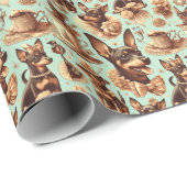  Pinscher naadloze illustratie Cadeaupapier (Rol Hoek)